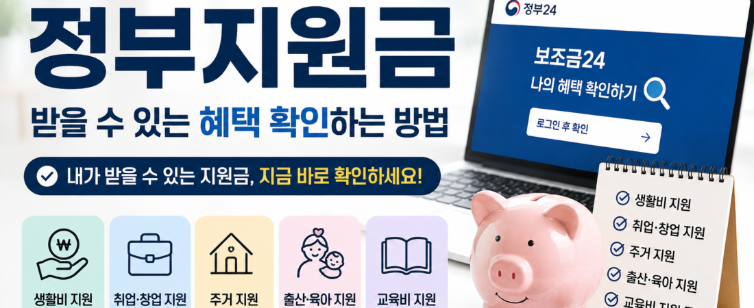 2026년 정부지원금 총정리, 내가 받을 수 있는 혜택 확인하는 방법